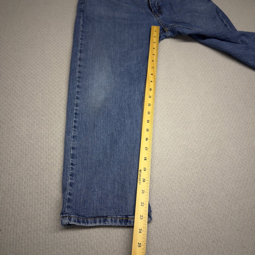 Levis 505 Jeans Mens 34x29 (Fits 34x24)‎ Blue Denim Regular Fit Hemmed Grunge - Picture 12 of 12
